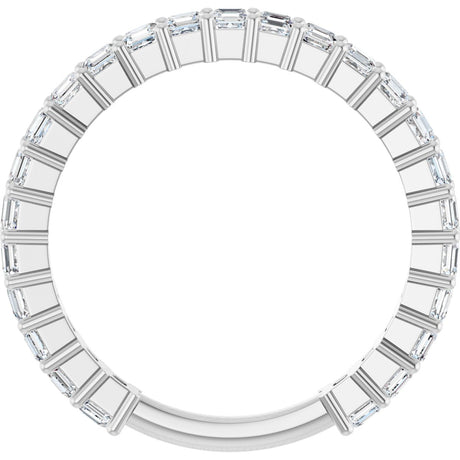 Platinum Asscher Lab-Grown Diamond Shared-Prong Anniversary Band – 2x2 mm Stones - view 2