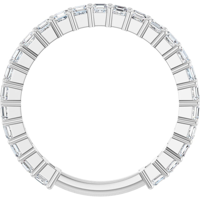 Platinum Asscher Lab-Grown Diamond Shared-Prong Anniversary Band – 2x2 mm Stones - view 2