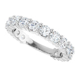 14K Gold Round Lab-Grown Diamond Shared-Prong Anniversary Band – 3.2 mm Stones (1 9/10 CTW) - White Gold - view 5
