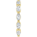 14K Gold Marquise Lab-Grown Diamond Shared-Prong Anniversary Band – 4.5x2.5 mm Stones - Yellow Gold - view 4