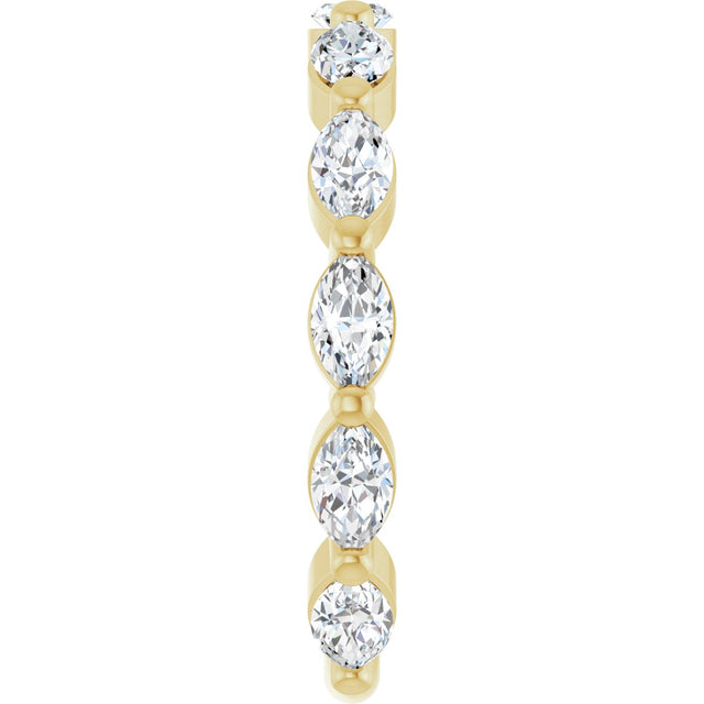 14K Gold Marquise Lab-Grown Diamond Shared-Prong Anniversary Band – 4.5x2.5 mm Stones - Yellow Gold - view 4