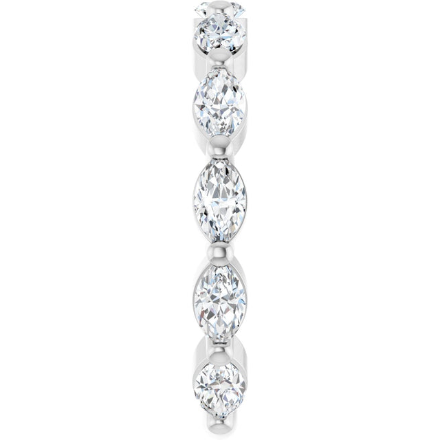 Platinum Marquise Lab-Grown Diamond Shared-Prong Anniversary Band – 4.5x2.5 mm Stones - view 4