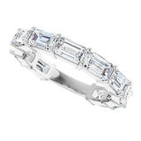 Platinum Emerald Natural Diamond Shared-Prong Anniversary Band – 3 7/8–5 7/8 CTW - view 5