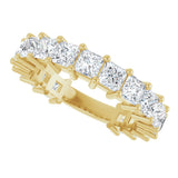 14K Gold Square Lab-Grown Diamond Shared-Prong Anniversary Band – 3.3x3.3 mm Stones - Yellow Gold - view 5