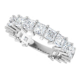 Platinum Square Lab-Grown Diamond Shared-Prong Anniversary Band – 3.3x3.3 mm Stones - view 5