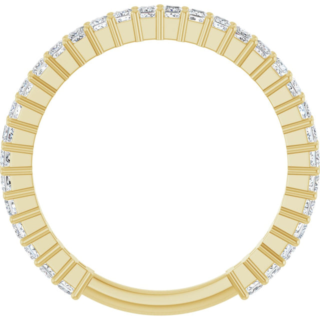 14K Gold Square Natural Diamond Shared-Prong Anniversary Band – 3/4–1 9/10 CTW - Yellow Gold - view 2