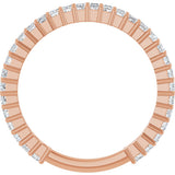 14K Gold Square Lab-Grown Diamond Shared-Prong Anniversary Band – 1.5x1.5 mm Stones - Rose Gold - view 2