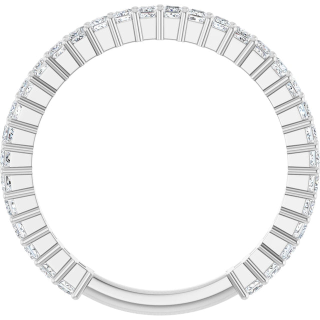 Platinum Square Natural Diamond Shared-Prong Anniversary Band – 3/4–1 9/10 CTW - view 2