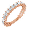 14K Gold Asscher Lab-Grown Diamond Shared-Prong Anniversary Band – 2.3x2.3 mm Stones - Rose Gold