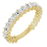 14K Gold Asscher Lab-Grown Diamond Shared-Prong Anniversary Band – 2.3x2.3 mm Stones - Yellow Gold