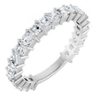 Platinum Asscher Lab-Grown Diamond Shared-Prong Anniversary Band – 2.3x2.3 mm Stones
