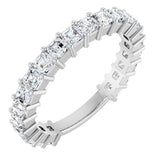 Platinum Asscher Lab-Grown Diamond Shared-Prong Anniversary Band – 2.3x2.3 mm Stones