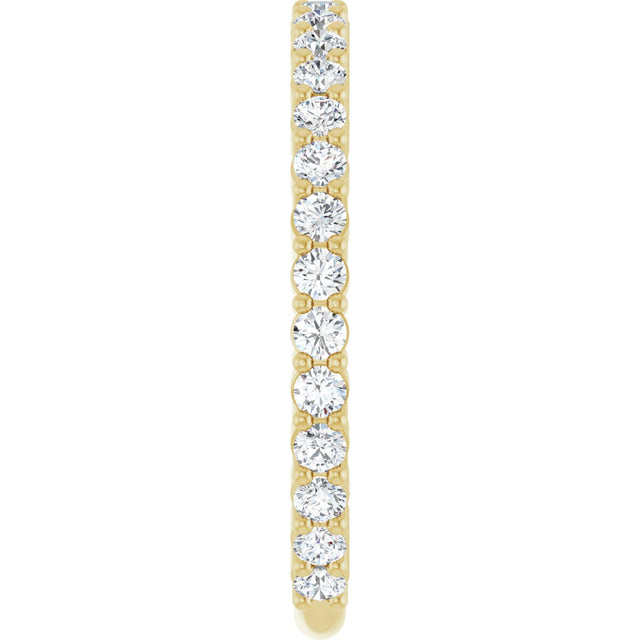 14K Gold Round Lab-Grown Diamond Shared-Prong Anniversary Band – 1.75 mm Stones (1/2 CTW) - Yellow Gold - view 4