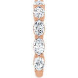 14K Gold Oval Natural Diamond Shared-Prong Anniversary Band – 2 1/2–3 1/3 CTW - Rose Gold - view 4
