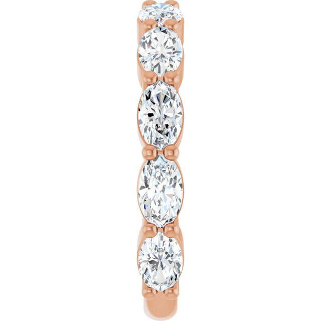 14K Gold Oval Natural Diamond Shared-Prong Anniversary Band – 2 1/2–3 1/3 CTW - Rose Gold - view 4