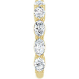 14K Gold Oval Natural Diamond Shared-Prong Anniversary Band – 2 1/2–3 1/3 CTW - Yellow Gold - view 4