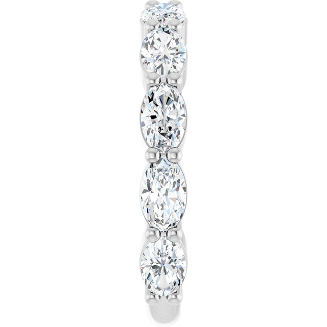 Platinum Oval Lab-Grown Diamond Shared-Prong Anniversary Band – 5x3 mm Stones (1 9/10 CTW) - view 4