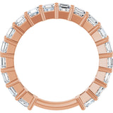 14K Gold Asscher Lab-Grown Diamond Shared-Prong Anniversary Band – 3x3 mm Stones - Rose Gold - view 2