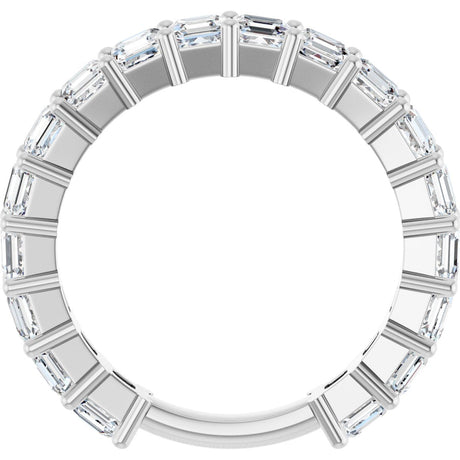 Platinum Asscher Lab-Grown Diamond Shared-Prong Anniversary Band – 3x3 mm Stones - view 2