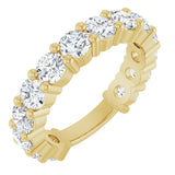 14K Gold Round Lab-Grown Diamond Shared-Prong Anniversary Band – 3.8 mm Stones (2 9/10 CTW) - Yellow Gold
