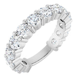 Platinum Round Lab-Grown Diamond Shared-Prong Anniversary Band – 3.8 mm Stones (2 9/10 CTW)