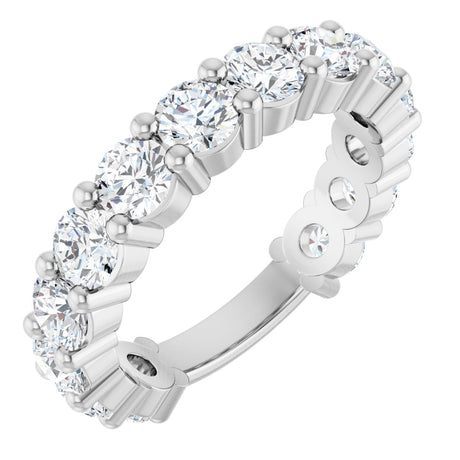 Platinum Round Lab-Grown Diamond Shared-Prong Anniversary Band – 3.8 mm Stones (2 9/10 CTW)