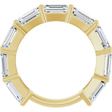 14K Gold Emerald Lab-Grown Diamond Shared-Prong Anniversary Band – 6x4 mm Stones - Yellow Gold - view 2
