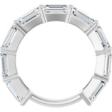 Platinum Emerald Lab-Grown Diamond Shared-Prong Anniversary Band – 6x4 mm Stones - view 2