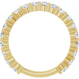 14K Gold Round Lab-Grown Diamond Shared-Prong Anniversary Band – 2.5 mm Stones - Yellow Gold - view 2