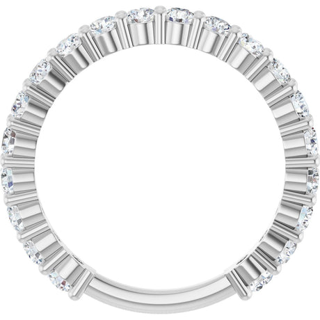 Platinum Round Natural Diamond Shared-Prong Anniversary Band – 2.5 mm Stones - view 2