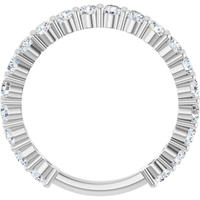 Platinum Round Natural Diamond Shared-Prong Anniversary Band – 2.5 mm Stones - view 2