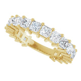 14K Gold Square Lab-Grown Diamond Shared-Prong Anniversary Band – 3x3 mm Stones - Yellow Gold - view 5