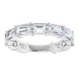 Platinum Emerald Natural Diamond Shared-Prong Anniversary Band – 3 7/8–5 7/8 CTW - view 3