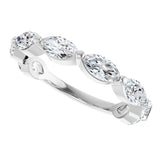 Platinum Marquise Lab-Grown Diamond Shared-Prong Anniversary Band – 6x3 mm Stones - view 5