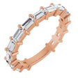 14K Gold Straight Baguette Natural Diamond Shared-Prong Anniversary Band – 5/8–1 1/2 CTW - Rose Gold