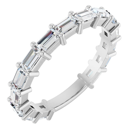 Platinum Straight Baguette Lab-Grown Diamond Shared-Prong Anniversary Band – 3.5x2 mm Stones