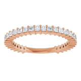 14K Gold Square Natural Diamond Shared-Prong Anniversary Band – 3/4–1 9/10 CTW - Rose Gold - view 3
