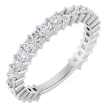 14K Gold Square Lab-Grown Diamond Shared-Prong Anniversary Band – 2x2 mm Stones - White Gold