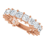 14K Gold Square Lab-Grown Diamond Shared-Prong Anniversary Band – 3.5x3.5 mm Stones - Rose Gold - view 5