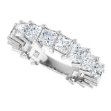 14K Gold Square Lab-Grown Diamond Shared-Prong Anniversary Band – 3.5x3.5 mm Stones - White Gold - view 5