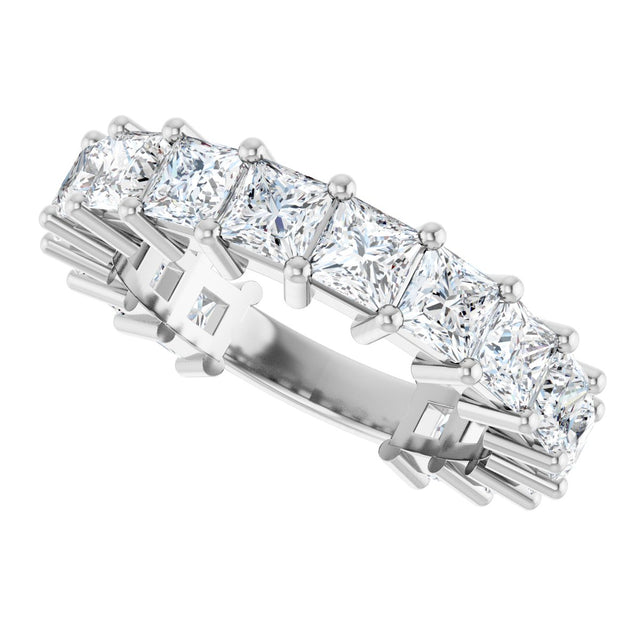 14K Gold Square Lab-Grown Diamond Shared-Prong Anniversary Band – 3.5x3.5 mm Stones - White Gold - view 5