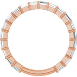 14K Gold Straight Baguette Lab-Grown Diamond Shared-Prong Anniversary Band – 2.5x1.5 mm Stones - Rose Gold - view 2