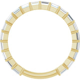 14K Gold Straight Baguette Lab-Grown Diamond Shared-Prong Anniversary Band – 2.5x1.5 mm Stones - Yellow Gold - view 2
