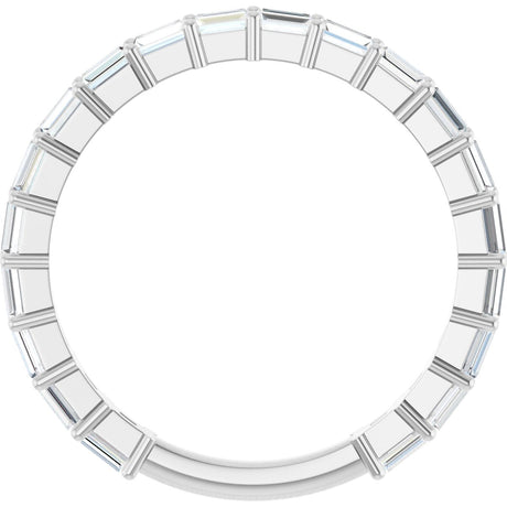 Platinum Straight Baguette Lab-Grown Diamond Shared-Prong Anniversary Band – 2.5x1.5 mm Stones - view 2