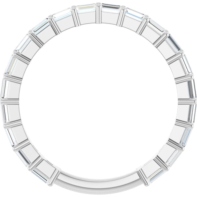 Platinum Straight Baguette Lab-Grown Diamond Shared-Prong Anniversary Band – 2.5x1.5 mm Stones - view 2