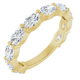 14K Gold Oval Natural Diamond Shared-Prong Anniversary Band – 2 1/2–3 1/3 CTW - Yellow Gold