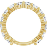 14K Gold Round Lab-Grown Diamond Shared-Prong Anniversary Band – 3.8 mm Stones (2 9/10 CTW) - Yellow Gold - view 2