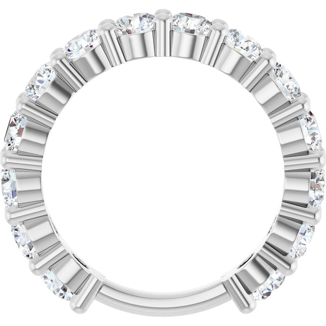 Platinum Round Lab-Grown Diamond Shared-Prong Anniversary Band – 3.8 mm Stones (2 9/10 CTW) - view 2