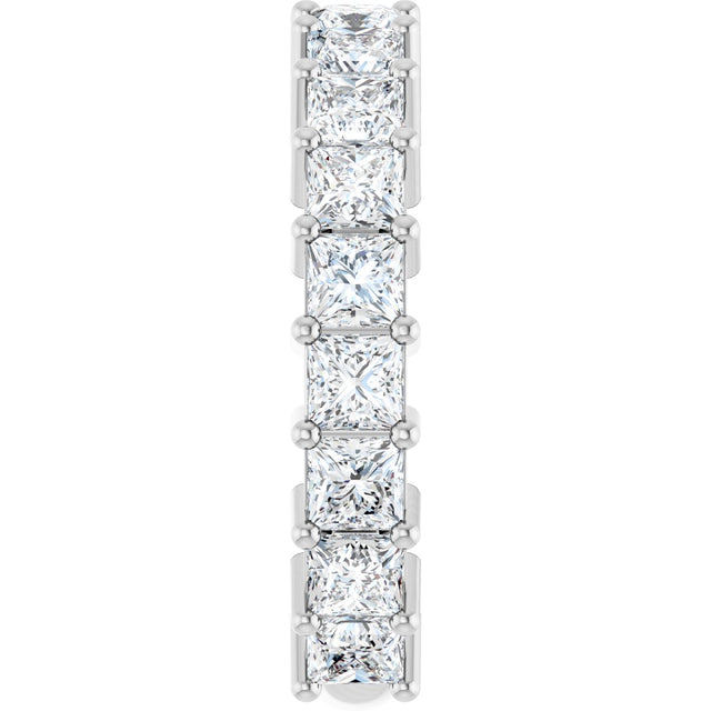 Platinum Square Lab-Grown Diamond Shared-Prong Anniversary Band – 3x3 mm Stones - view 4
