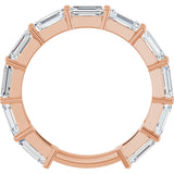 14K Gold Emerald Lab-Grown Diamond Shared-Prong Anniversary Band – 5x3 mm Stones - Rose Gold - view 2